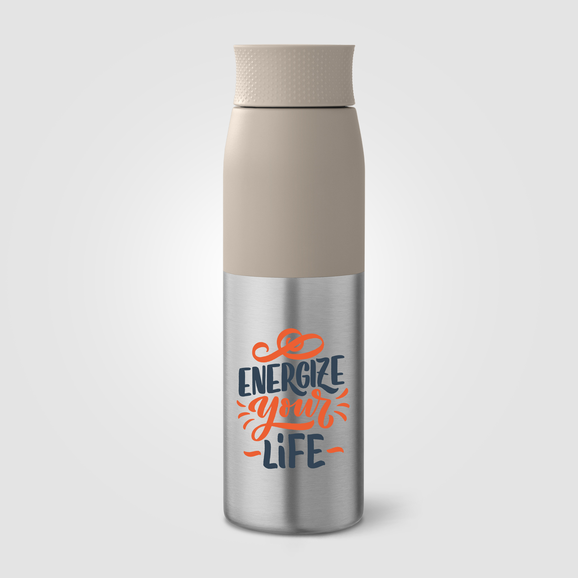 Bouteille isotherme en acier recyclé 650 ml personnalisable Borealis Gris chaud